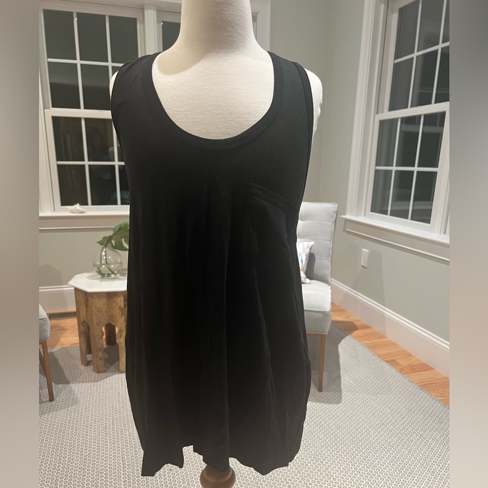 Black racer back top w/ ruffle back detail